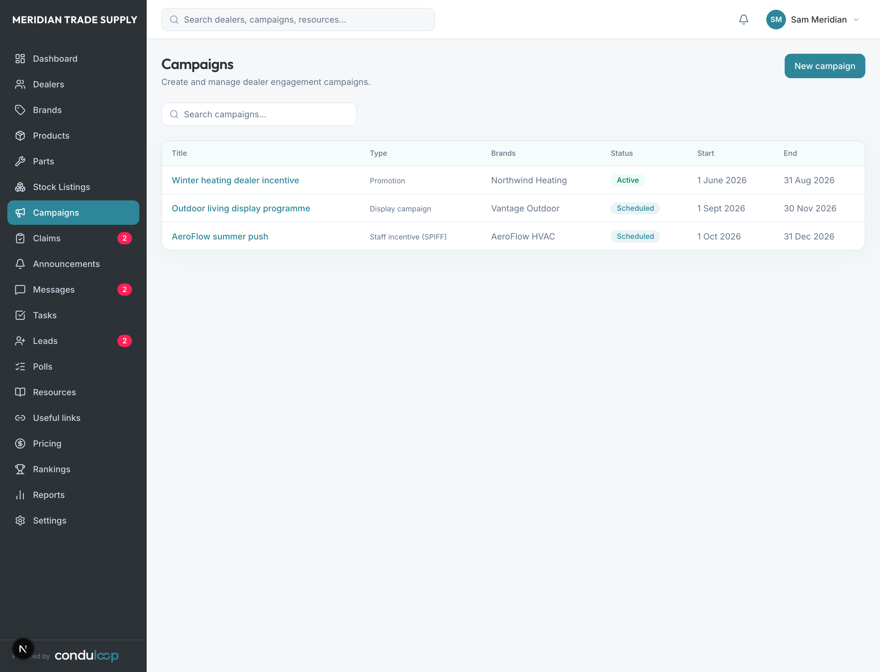 ConduLoop campaigns management